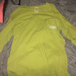 PINK Victoria's Secret Tops - Green Pink long sleeve! PINK Victoria's Secret Tops - Green Pink long sleeve!